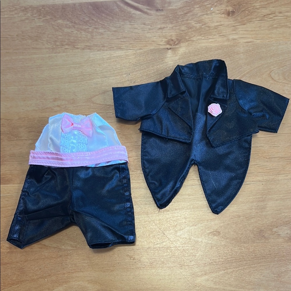 Black and Pink Tuxedo Set